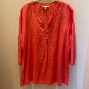 Eileen Fisher Irish Linen Coral Tunic